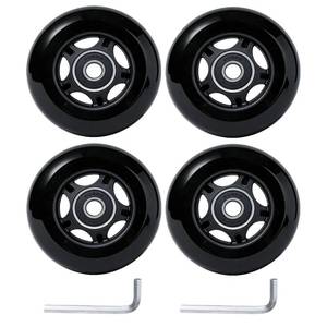 lot 20320 image: VORTRACK 4-Pack Inline Hockey Skate Wheels - 85A Durable PU Wheels with ABEC-9 Bearings & Floating Spacers, 8076727064mm for Blades Roller Skates (72mm)