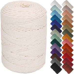lot 20323 image: NOANTA Natural Macrame Cord 3mm x 328Yards, Beige Macrame Rope, Cotton Cord for Wall Hanging, Plant Hangers, Christmas Crafts, Knitting