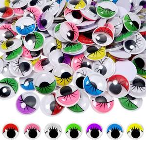 lot 20348 image: TOAOB 210pcs Plastic Googly Eyes with Eyelashes Wiggle Eyes Self Adhesive Assorted Colors 20mm Round Craft Sticker Eyes for DIY Arts Scrapbooking Decoration