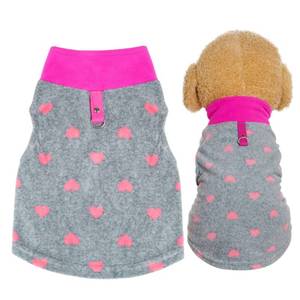 lot 20357 image: Rbenxia Grey Dog Heart Sweater with Leash Ring Soft Fleece Vest Pullover Warm Jacket Pet Clothes Winter Outfits for Small Puppy Cat Pets (Medium)