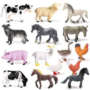 lot 20363 image: 15 Pcs Mini Figures Toys Realistic Farm Animal Figurines, Plastic Learning Educational Playset Animal Themed Party Supplies Cake Topper Ornaments for Easter Egg Birthday Christmas