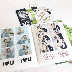 lot 20368 image: Photo Booth Photo Album - For Wedding or Party- Holds 120 Photobooth 2x6 Photo Strips - Slide In (WHITE)
