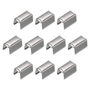 lot 20394 image: uxcell Fold Over Crimp Caps, 100Pcs 8 x 4mm Ribbon End Clasp Tips Clamp Cord Ends for Jewelry DIY Craft Making, White Nickel