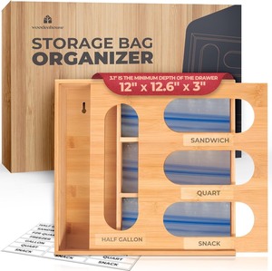 lot 1700 image: Woodenhouse Storage Bag Organizer 9-in-1 Bamboo Set