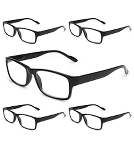 lot 2149 image: Gaoye black glasses five pack plus 2.5