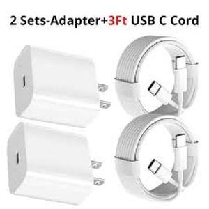 lot 12146 image: USB-C Wall Charger Set with 6ft Cable