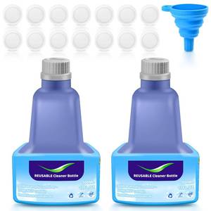 lot 1748 image: Ndoge Replacement Bottle for Swiffer� Wet Jet�� Mop, Refillable, 500 ML Leak-Proof HDPE Refillable Bottle, 17 FL OZ Solution Bottles with 14 Sealing Pads and 1 Folding Funnel, Empty Bottle