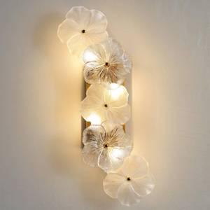 lot 1750 image: CCYCOL Modern Gold Wall Sconces 21.7 Inch Bathroom Sconce Wall Lighting with Flower Lampshade 4-Light Vintage Wall Mounted Lamp Indoor Wall Lights for Bedroom Living Room Hallway, G9 Base