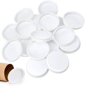 lot 1763 image: Taiyin 100 Pieces 2.5 Inch Mailing Tubes Plastic End Caps Cardboard Shipping Tube End Caps Plastic White End Caps for Mailing Tubes, Round