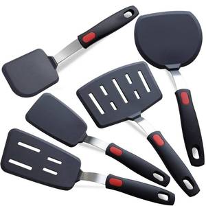 lot 1771 image: Silicone Spatula Set Turner, 5-Pack Spatulas for Nonstick Cookware, 600°F Heat Resistant Kitchen Cooking Utensils Set for Egg, Pancake Fish Sticky Baking Dishwasher Safe