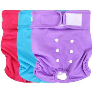 lot 2215 image: wegreeco Washable Reusable Premium Female Dog Diapers, Medium Large Small Dog Doggie Puppy & Doggy Diapers Female,Period Panties in Heat (Pack of 3, Medium)