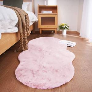 lot 2219 image: Ghouse Soft Faux Sheepskin Fur Rug 2x4 Pink Fluffy Bedside Rugs Plush Rug Shag Nursery Carpet Area Rugs for Living Room Bedroom Playing Room Decor
