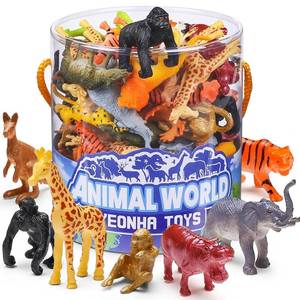 lot 2238 image: Yeonha Toys 60 Piece Mini Zoo Animal Toy with Gift Box, Realistic Small Plastic Animal Figure Sensory Bins, Jungle Party Favors, Cupcake Topper, School Education, Birthday Gifts for Kids Toddlers