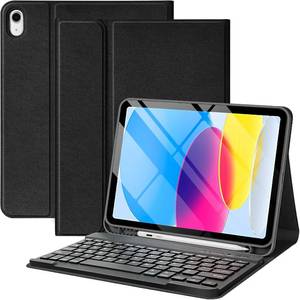 lot 2256 image: COO for iPad A16 11th 10th Generation Case with Keyboard, Detachable Wireless Bluetooth Keyboard Case with Pencil Holder for iPad 11 inch 2025 10th Gen 10.9 Inch 2022 - Black