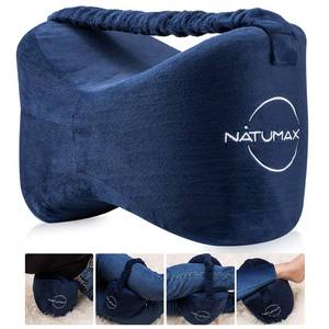 lot 2263 image: NATUMAX Knee Pillow for Side Sleepers - Relief from Sciatica Pain, BackLeg Pain, Pregnancy, Hip and Joint Pain Memory Foam Leg Pillow  Free Sleep Mask and Ear Plugs