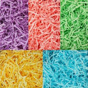 lot 2269 image: Uptotop 5oz 5 Colors Crinkle Cut Paper Shred Filler for Gift Wrapping, Gift Basket Filling, Perfect for Birthday, Christmas, Thanksgiving, Halloween, Easter, Valentines Day, Mothers Day, Fathers Day, Wedding & Holiday Decor