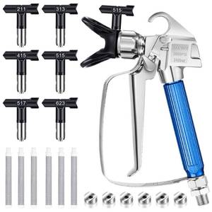 lot 2283 image: Gyfent Airless Paint Sprayer Gun, 14 Pcs Kit With 6 Reversible Spray Tips, 6 Filters & Nozzle Seat for Spraying Machine (211 313 415 515 517 623)