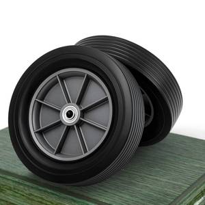 lot 3329 image: BBTO 2 Pack 12 Flat Free Solid Rubber Wheels & 58 Swivel Caster Set, 1000lb Load Capacity, Quiet Non-Marking Tires for Hand Trucks, Carts, Trailers & Moving Equipment