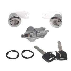 lot 4275 image: Ignition Switch with Key Door Lock Cylinders Chrome Compatible with 1992-1995 F150 F250 Pick Up