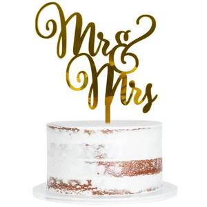 lot 4284 image: Qertesl Acrylic Mr & Mrs Cake Topper,Bride and Groom Cake Topper, Wedding or Anniversary party Decoration Supplies