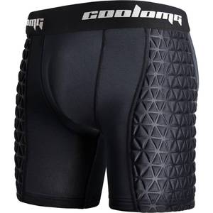 lot 4297 image: COOLOMG Men Adult Padded Baseball Sliding Shorts with Cup Pocket for Softball Football Hockey Black