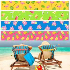 lot 4312 image: Boao 4 Pack Towel Bands for Beach Chair, Pool & Cruise Essentials, Elastic and Windproof, Towel Chair Clips Lounge Strap Holder, Cruise Ship Accessories (Lovely Style)