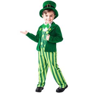 lot 4324 image: Harsever St Patricks Costume Kids 5 PCS,Full St Patricks Day Costumes Outfit for Boys Accessories with Hats Necklace (120)