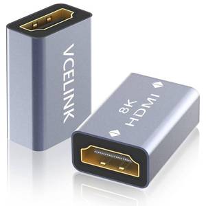 lot 4329 image: VCELINK HDMI Coupler 8K, HDMI 2.1 Female to Female Extension Adapter to Extend 2 Short Cables, Support 8K60Hz  4K120Hz 120UHD, 3D, HDR, ARC Compatible with Laptop, PC, Monitor, Roku TV, 2 Pack