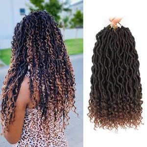 lot 4330 image: Goddess Locs Crochet Hair - 8 Packs 12 Inch Curly Faux Locs Crochet Hair for Black Women, Crochet Pre-Looped Curly Hair Faux Locs Synthetic Braiding Hair Extensions (20 Inch, 8 Packs, T27#)