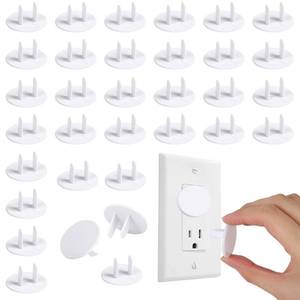 lot 4333 image: Rindion 65 Pcak Outlet Plug Covers, White Baby Proof Outlet Covers, Plastic Electrical Socket Covers for Outlets, Easy Installation, Durable and Steady Wall Plug Covers for Home and Office