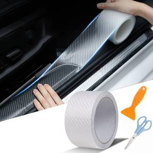 lot 4339 image: AACGIN Car Door Edge Protector Sill Guards Door Film��3D Carbon Fiber Car Warp Clear Film with Anti-Collision Protection for Most Vehicles (2.7In x 16.5Ft Transparent)