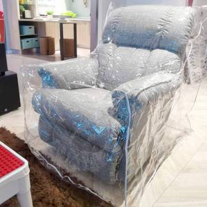 lot 4340 image: wokire Heavy Duty Plastic Recliner Cover Pets  Cat Dog Scratching Protector Clear Vinyl Waterproof SofaCouch Covers,Furniture Living Room Chairs for Storage and Moving 36 W - Armchair��1 Pack��