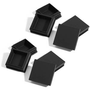 lot 4349 image: 8 Pack 1 34 Inch (45mm) Square Plastic Hole Plugs, Black Tubing End Caps Square Chair Leg Caps Plastic Pipe Plugs Insert End Cap for Metal Tubing Post Chair Leg Table Bookshelves Furniture