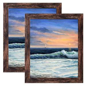 lot 4354 image: LUCKYLIFE 8x10 Picture Frame Brown for Wall Mounting or Tabletop Display, 2 Pack