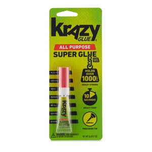 lot 4372 image: Krazy Glue All Purpose Super Glue Gel with Precision Tip, 2g Tube, Fast Drying No-Run Gel Formula for Household Repairs, School, Office Crafts & DIYs, Bonds Plastic, Wood, Metal, Ceramic & More