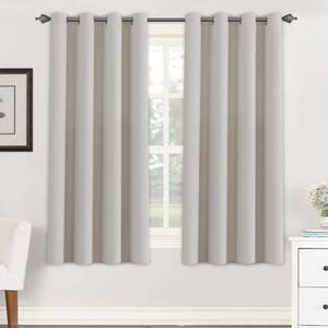 lot 5383 image: H.VERSAILTEX Premium Blackout Thermal Insulated Room Darkening Curtains for BedroomLiving Room - Classic Grommet Top (2 Panels, Stone, 52 Inch by 63 Inch)