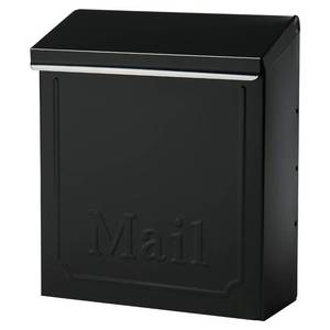 lot 5386 image: ARCHITECTURAL MAILBOXES Townhouse Vertical Small Capacity, Galvanized Steel Wall Mount Mailbox, 4.1 x 8.6 x 10.1 inches, Black