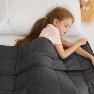 lot 5387 image: LAGRATY Weighted Blanket Kids - 40x60 10lbs Breathable Childrens Heavy Blanket Microfiber Material with Glass Beads All-Season Summer Fall Winter Soft