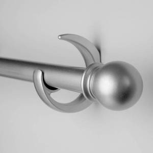 lot 5393 image: Silver Curtain Rods for Windows 16-144 inch, 1 inch Decorative Curtain Rod Set, Adjustable Heavy Duty Drapery Rod for Bedroom, Livingroom