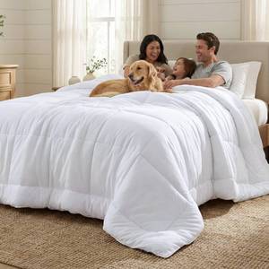 lot 5400 image: Bedsure Oversized King Comforter Duvet Insert, All Season Bed Comforter, Quilted Down Alternative Duvet, Box Stitched Comforters with Corner Tabs, Washable, 116 x 98 Inches (White)