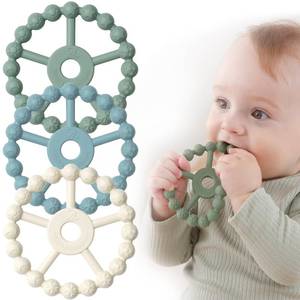 lot 6010 image: 3 Pack Ring Teether Baby Infant Toys, Baby Essentials, Silicone Teething Ring Toys for Babies 0-6 Months, Seposeve Toddler Teethers 6-12 Months 12-24 Months, Infant Teething Relief, Green Blue White