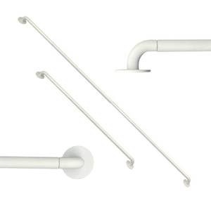 lot 6042 image: ARNORX French Door Curtain Rod - 16-28 Inch Adjustable, 38-Inch Diameter, Set of 2, Two Ways to Mount (Screw or Adhesive), Hidden Hardware, Works on Wood, Glass, Metal Doors, White
