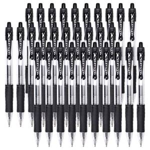 lot 6055 image: Aen Art Gel Pens Black 0.7mm Fine Point 30 Pack Retractable Gel Ink Pens with Rubber Grip, Quick Dry for Office School Supplies