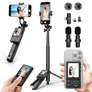 lot 6056 image: Wireless Selfie Monitor Vlogging Kit with Microphone, 65in Extendable Phone Tripod Selfie Stick, Magnetic Back Camera Monitor, 164ft Stable Wireless Casting, No Lag No Overheating,for iPhone & Android