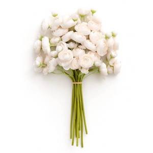 lot 6057 image: Lings moment Ranunculus Artificial Flower, Faux Silk Mini Ranunculus Flowers for DIY Bouquet, Bulk Fake Wedding Filler Flowers for Centerpieces Arrangements Bridal Shower Decorations, Cream