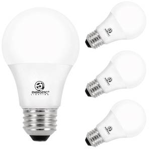lot 6064 image: 60W Equivalent A19 LED Light Bulb, Soft White 2700K, E26 Standard Base, UL Listed, Non-Dimmable LED Light Bulb, 15000 Hrs, 4 Pack