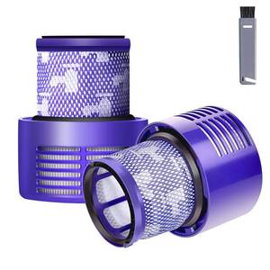 lot 6070 image: Keluke V10 Filter Replacement Compatible with Dyson V10 Cyclone Series, V10 Absolute, V10 Animal, V10 Total Clean, Replace Part No. 969082-01,2 Pack Filters and 1 Clean Brush