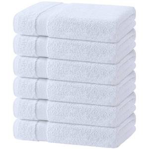 lot 6082 image: Wealuxe White Bath Towels 24x50 Inch, 6 Pack - Extra Absorbent Cotton Towel Set for Bathroom