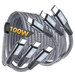 lot 6089 image: sweguard USB C to USB C Cable 100W 10ft6.6ft3.3ft, 3-Pack iPhone 16 Fast Charger Cord for iPhone 15 16 Pro Max Plus,MacBook,iPad Pro Air,Samsung Galaxy S25 S24 S23 S22 S21,A55 A54 A15,Moto Pixel