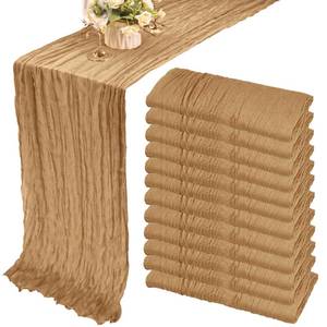 lot 6093 image: 12 Pack 13Ft Cheesecloth Table Runner 35x157 Inch Boho Gauze Table Runner Cheese Cloth Long Table Runner Rustic Table Runner for Wedding Bridal Shower Birthday Party Table Decor (Nude)